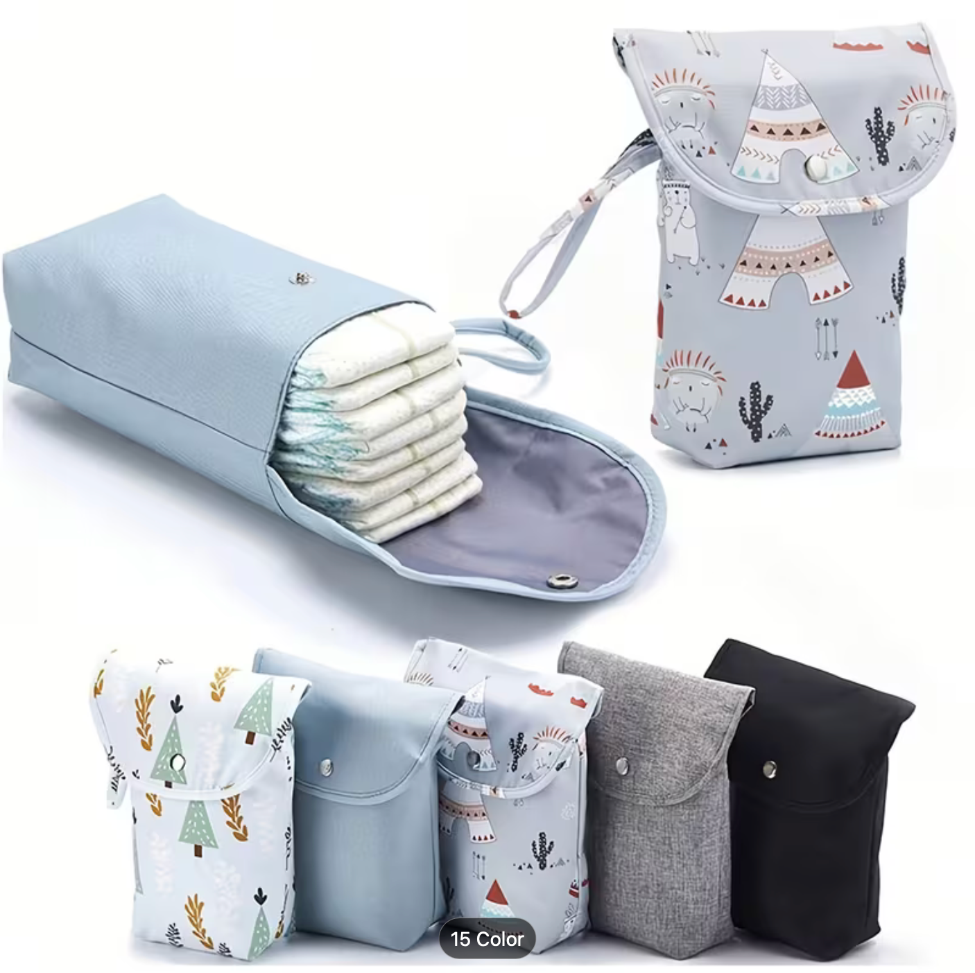 Diaper storage bags